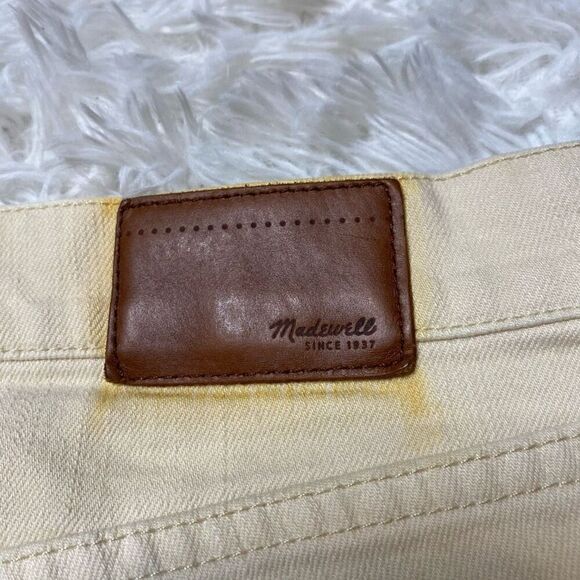 Madewell Jeans Beige Ivory Distressed Womens Size 27 Straight Leg Stretchy - Picture 11 of 11